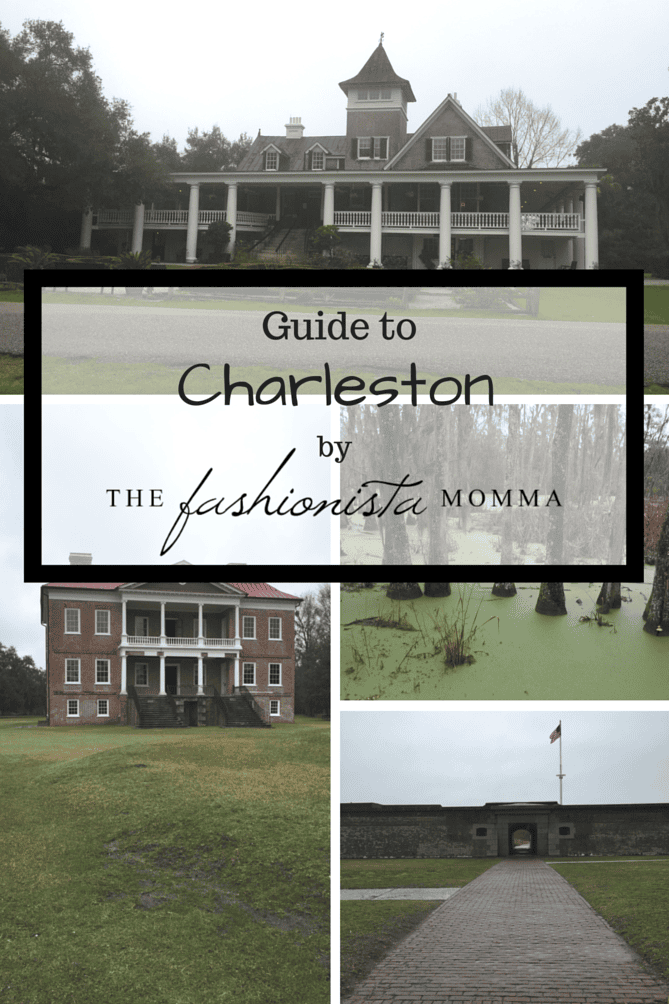 Travel Guide To Charleston South Carolina featured by Popular Family Travel Blog, The Fashionista Momma; photo collage of things to do in Charleston South Carolina.